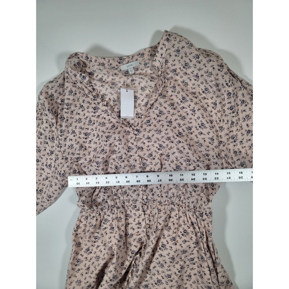 NWT Joie Galani Floral Long Sleeve Mini Dress Beige Ditsy Print Puff Sleeve S - Picture 10 of 12
